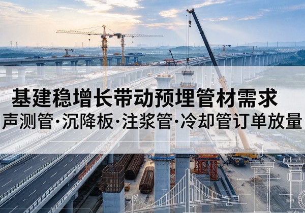 临沂基建稳增长带动预埋监测管材需求，声测管、沉降板、注浆管订单持续放量
